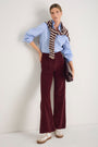 Flossie Carpenter Flare Cord Trouser - Raisin