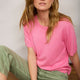 Fleurine Linen Cotton Knit Top - Candy Pink