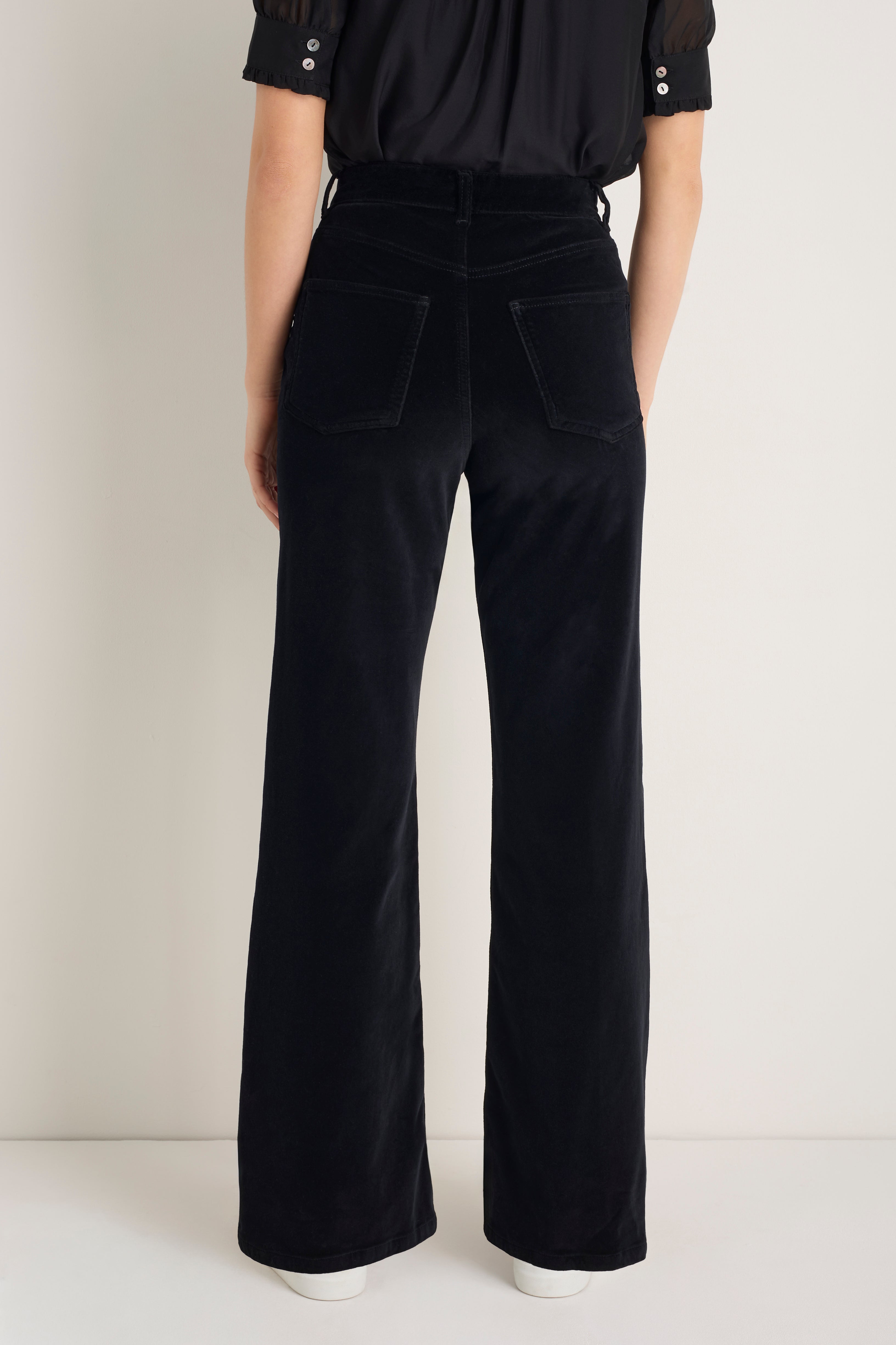 Flossie Cotton Velvet Trouser - Black