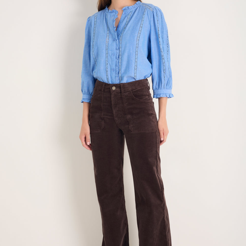 Flossie Cotton Velvet Trouser - Cocoa