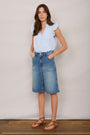 Flossie Culotte Short - Mid Wash