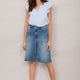 Flossie Culotte Short - Mid Wash