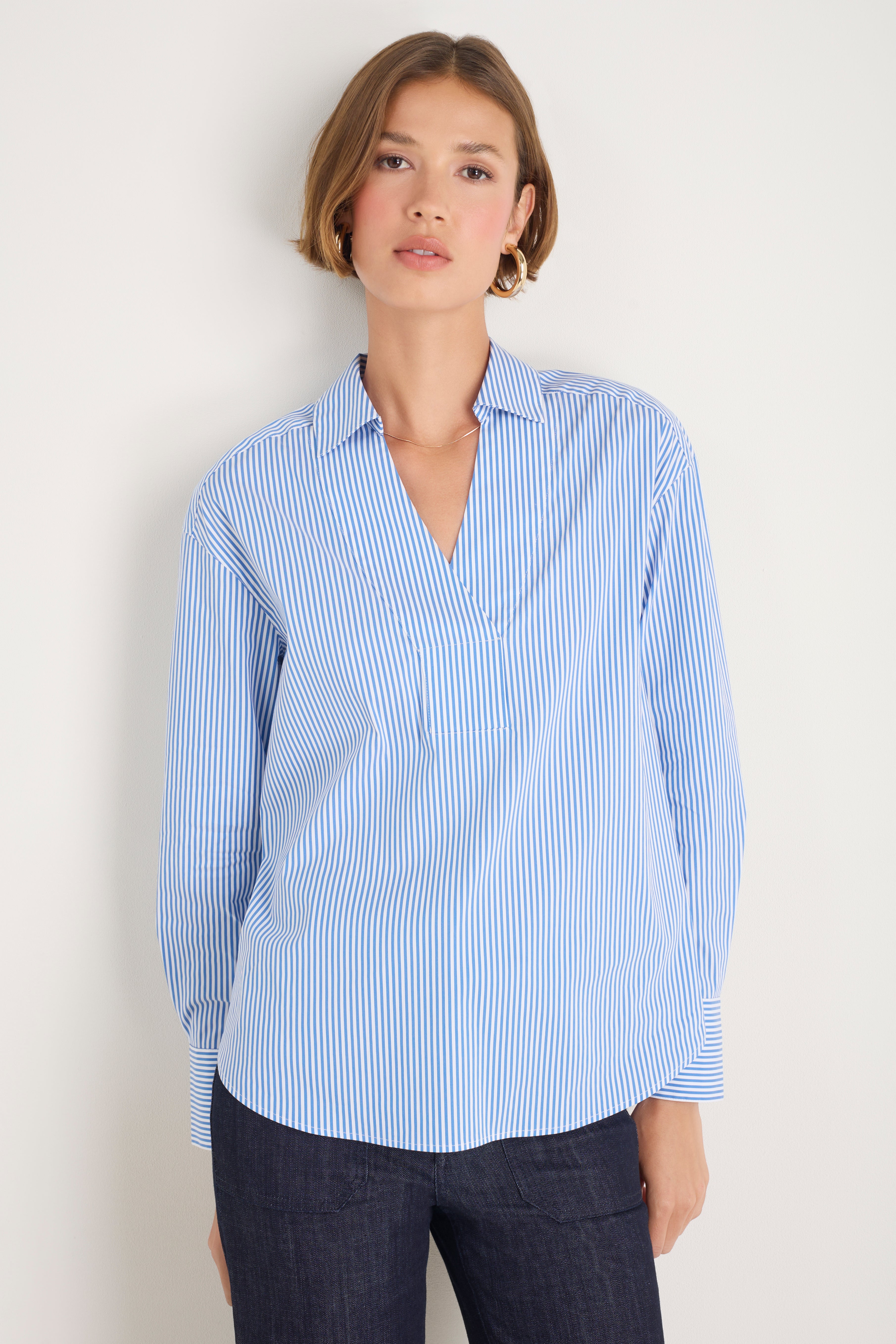Macey Shirt - Blue/White Stripe