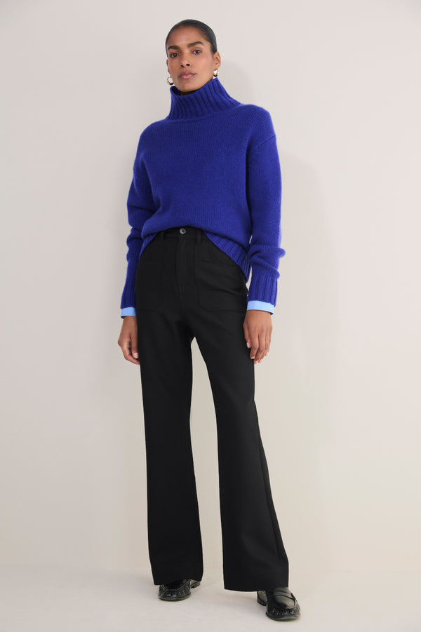 Flossie Wool Blend Trouser - Black