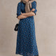 Elodie Dress - Cobalt Retro Ditsy