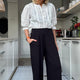 Delphine Cropped Pull On Trouser - Black
