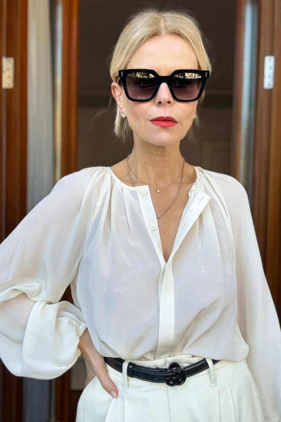 Cath x WYSE Elizabeth Silk Blouse - Ivory