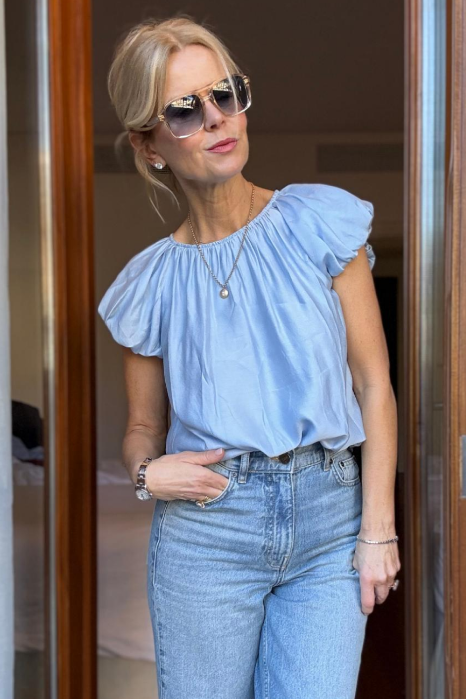 Cath x WYSE Mistral Top - Chambray Blue