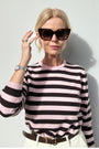 Cath x WYSE Brigitte Jumper - Brown/Pink Stripe