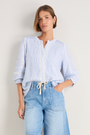 Kiki Blouse - Sky Blue/White Stripe