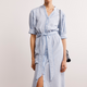 Fiona Shirt Dress - Powder Blue Stripe