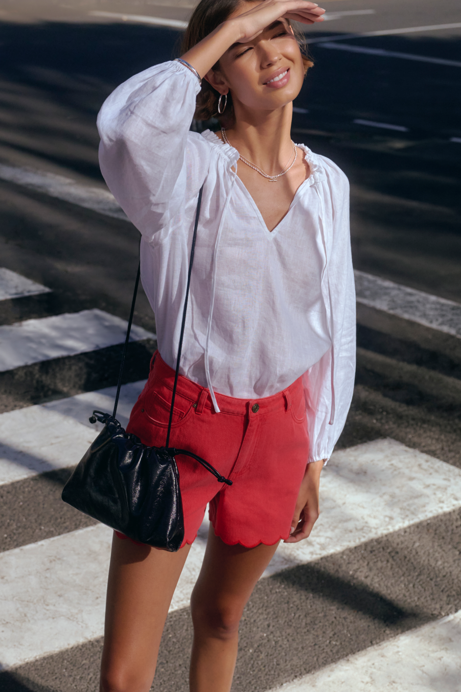 Ruby Soft Scallop Short - Red