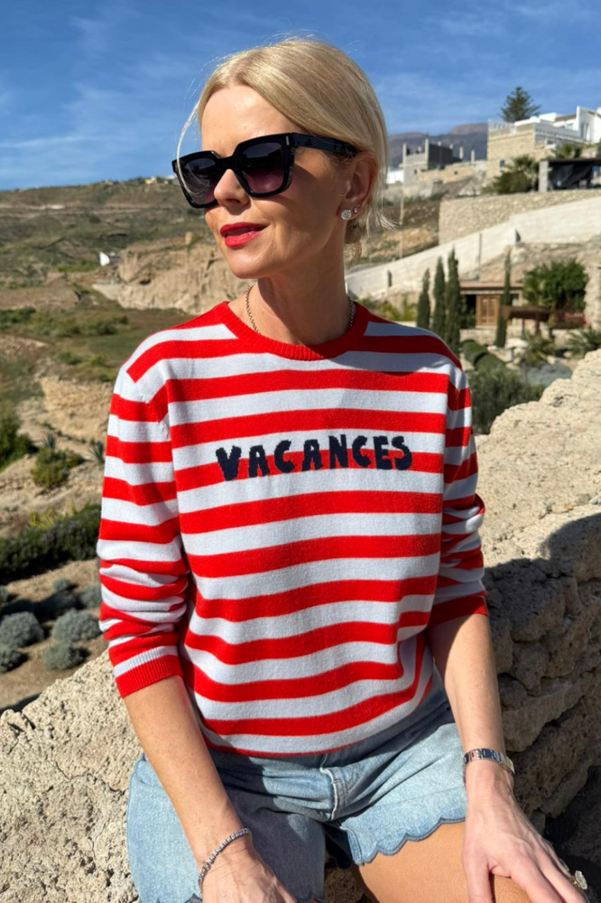 Cath x WYSE Brigitte Jumper - Blue/Red Stripe