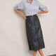 Zadie Faux Leather Skirt - Blue/Black