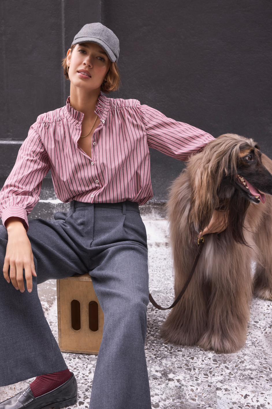 Clemmy Classic Shirt - Deep Fig/Raspberry Pink Stripe