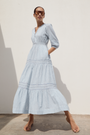 Georgina Dress - Blue/Ivory Stripe