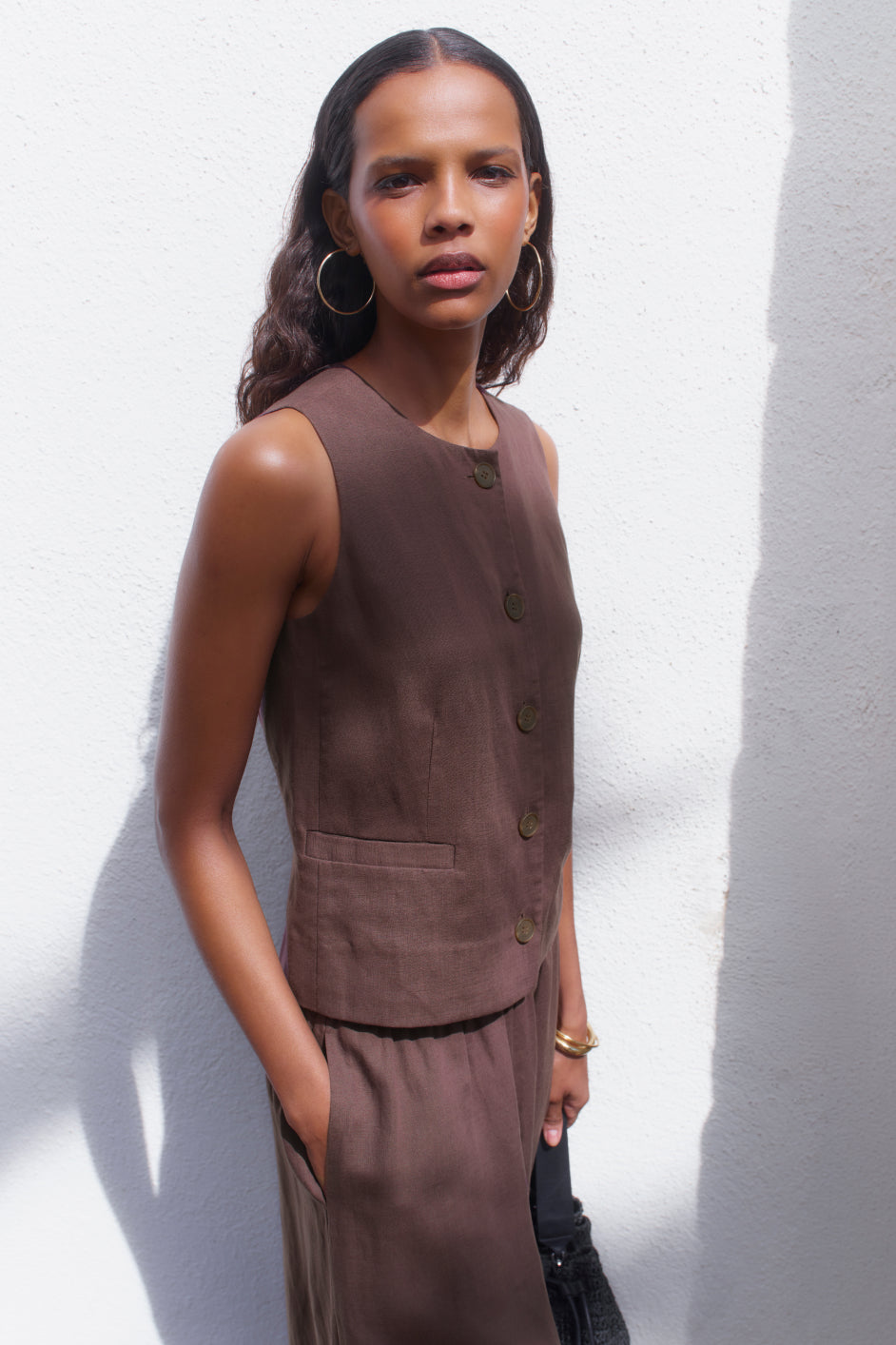 Raya Waistcoat - Cocoa