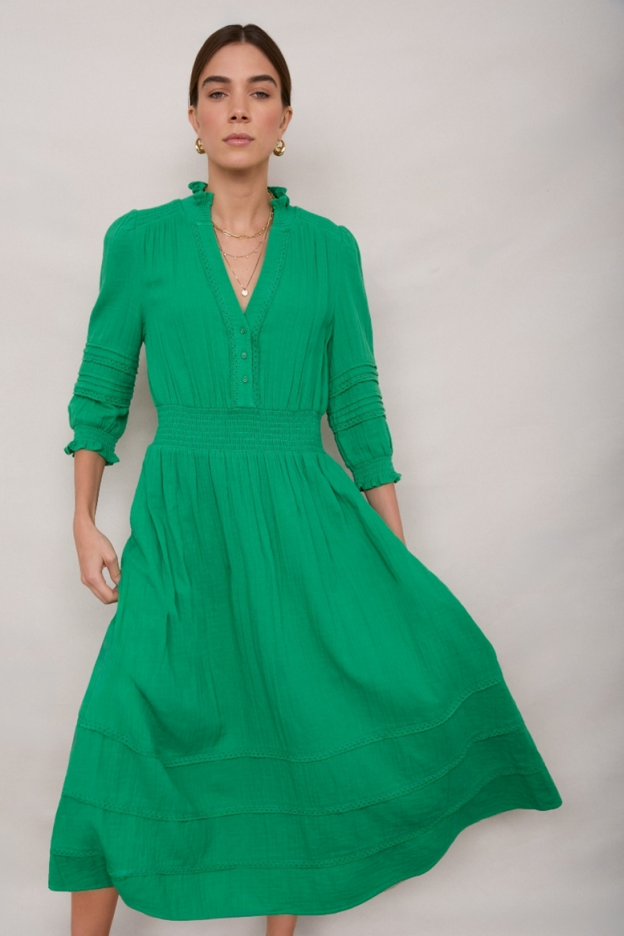 Alina Dress - Jade Green