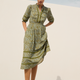 Alina Dress - Deep Olive Mono Floral