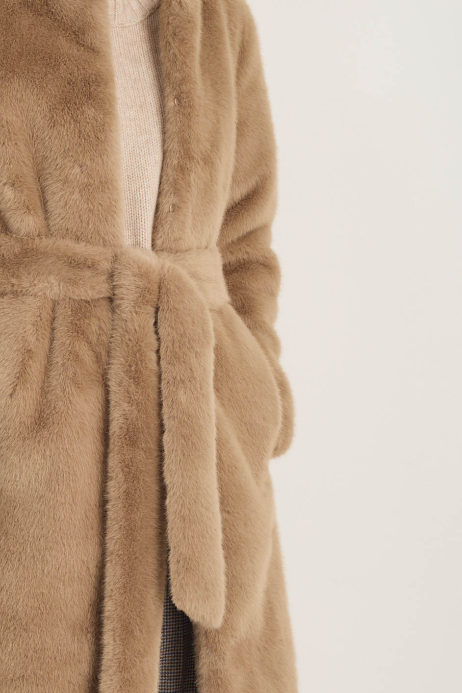 Cameron Long Length Faux Fur Coat - Mink