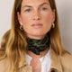 Serena Silk Scarf - Khaki Leopard
