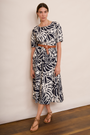 Madeleine Dress - Midnight/Ecru
