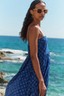 Maddison Dress - Soft Cobalt Shibori