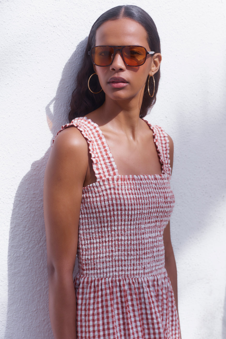 Bliss Dress - Cinnamon Red/Ivory Gingham