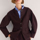 Sara Wool Blend Rounded Sleeve Jacket - Chocolate