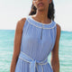 Hallie Halterneck Dress - Riviera Blue/White Stripe