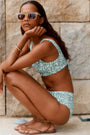 Isla Bikini Top - Green Mono Floral