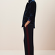 Aurora Silk Velvet Trouser - Midnight/Plum Stripe