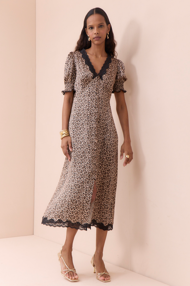 Eloise Silk Dress - Leopard