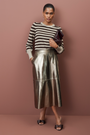 Yasmin Faux Leather Skirt - Pewter