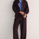 Sara Wool Blend Trouser - Chocolate