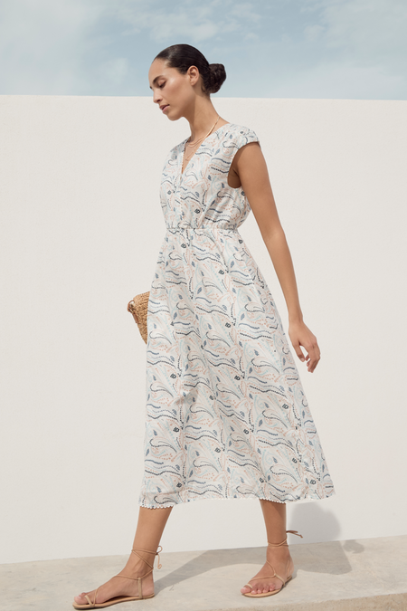 Maddison Dress - Ivory Paisley
