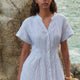 Angelina Dress - Blue/White Stripe