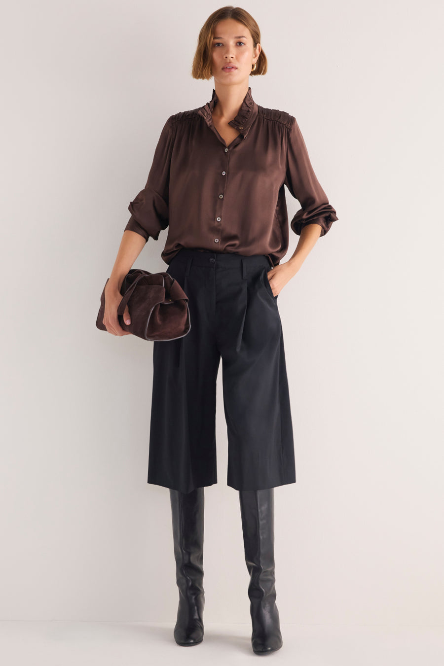Betty Bermuda Wool Blend Short - Black
