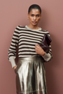 Flora Jumper - Oat/Cocoa Sparkle Stripe