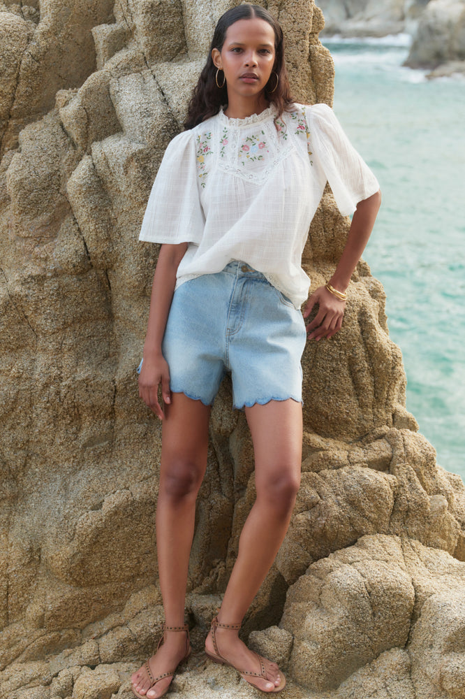 Sylvie Top - Ivory Embroidery