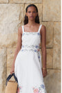 Reina Dress - Ivory Embroidered