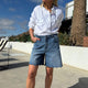 Brielle Long Scallop Short - Rinse Wash