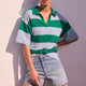 DB X Wyse Stripe Polo Jumper - Jade Green/French Blue