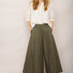 DB X Wyse Pleated Culotte Trouser - Khaki