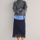 Lani Lace Trim Skirt - Navy Pinstripe