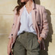 Maisie Double Breasted Blazer - Dusky Pink