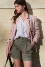 Maisie Double Breasted Blazer - Dusky Pink