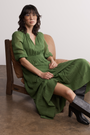Grace Silk Blend Dress - Fern Green