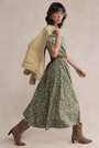 Kelly Dress - Olive Green Floral