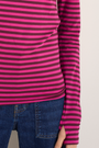 Marnie Long Sleeve Jersey Top - Deep Fig/Pink Stripe
